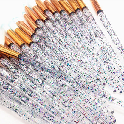 20 sets of diamond transparent handle eye shadow makeup tool