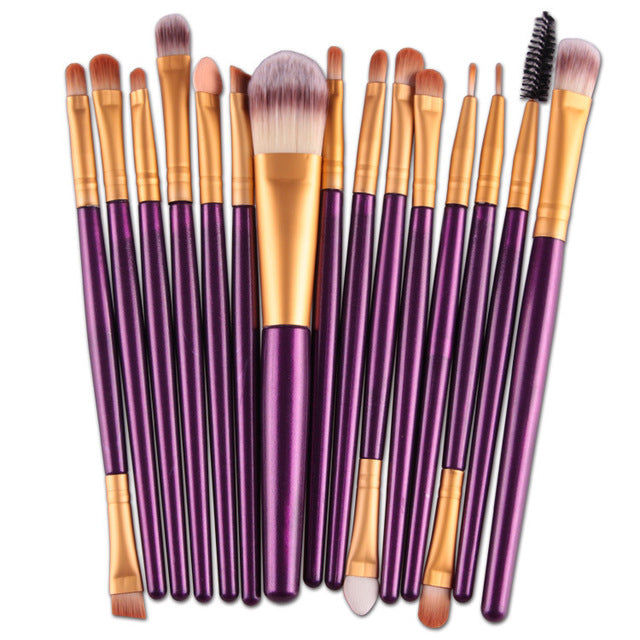 15Pcs Makeup Brushes Set Eye Shadow  Make Up Tool