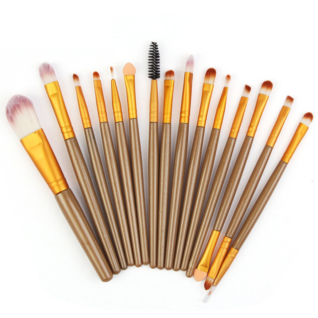15Pcs Makeup Brushes Set Eye Shadow  Make Up Tool