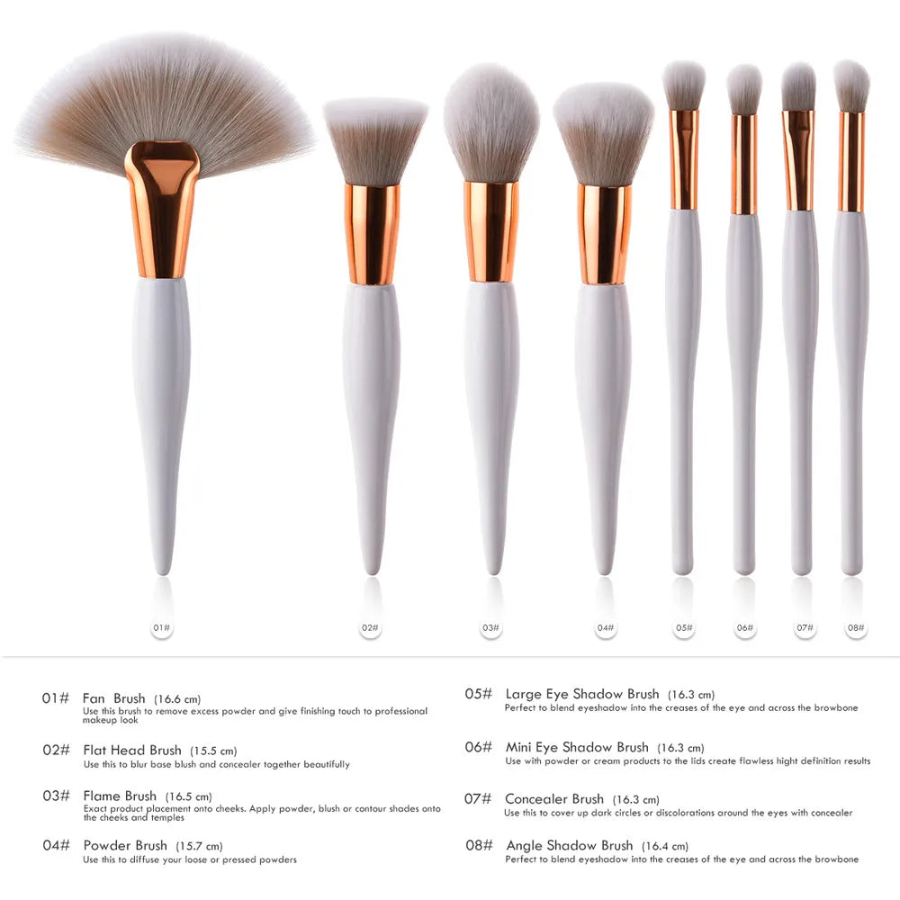 8 pcs Makeup Brushes Set Foundation Eyeshadow  Tool