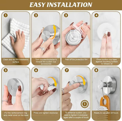 🔥Versatile Suction Hooks – Non-Slip, Waterproof, and Perfect for Bathroom & Kitchen Storage